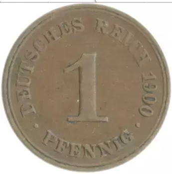 Монета пфенниг Германии 1900 года Медь А