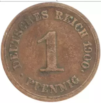 Монета пфенниг Германии 1900 года Медь E