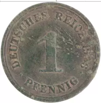 Монета пфенниг Германии 1906 года Медь D