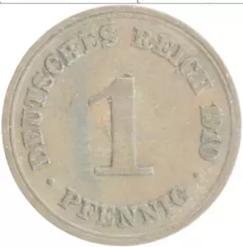 Монета пфенниг Германии 1910 года Медь D