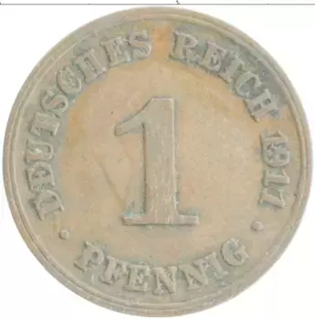 Монета пфенниг Германии 1911 года Медь D