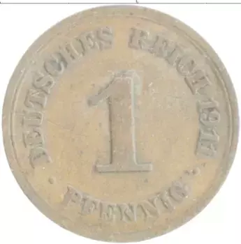 Монета пфенниг Германии 1911 года Медь F