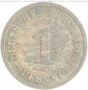 Монета пфенниг Германии 1911 года Медь J