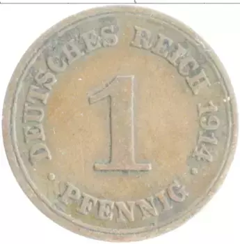 Монета пфенниг Германии 1914 года Медь E