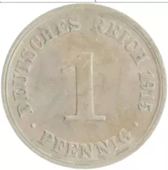 Монета пфенниг Германии 1915 года Медь A