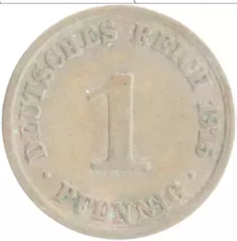 Монета пфенниг Германии 1915 года Медь A
