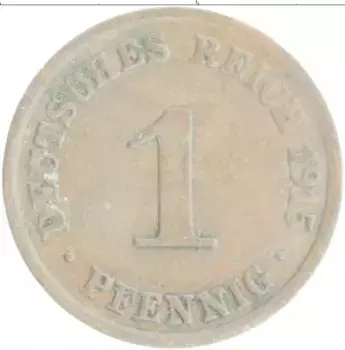 Монета пфенниг Германии 1915 года Медь A