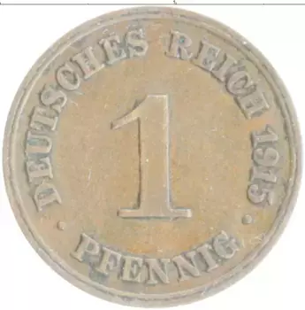 Монета пфенниг Германии 1915 года Медь G