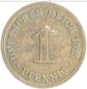 Монета пфенниг Германии 1915 года Медь G