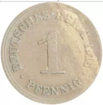 Монета пфенниг Германии 1916 года Медь D