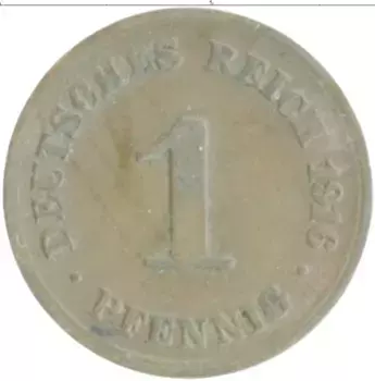 Монета пфенниг Германии 1916 года Медь D