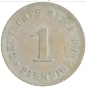 Монета пфенниг Германии 1916 года Медь D