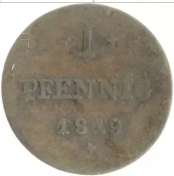 Монета пфенниг Гессен-Дармштадта 1819 года Медь Людвиг I