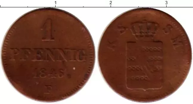 Монета пфенниг Саксен-Майнингена 1846 года Медь F