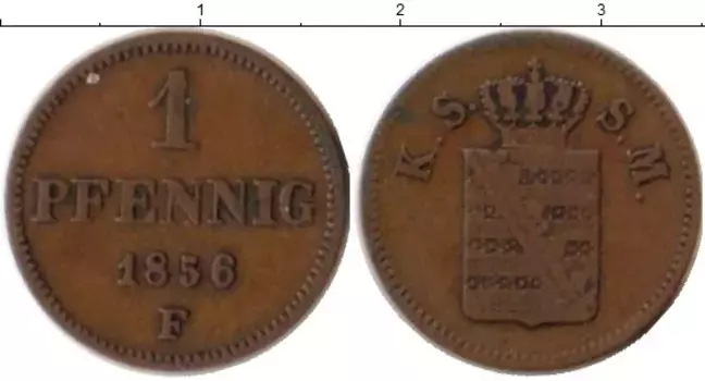 Монета пфенниг Саксен-Майнингена 1856 года Медь F