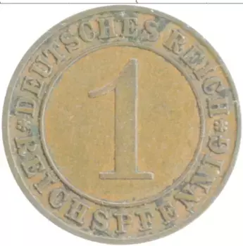 Монета пфенниг Веймарской республики 1928 года Бронза А