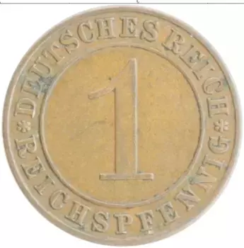 Монета пфенниг Веймарской республики 1929 года Бронза A