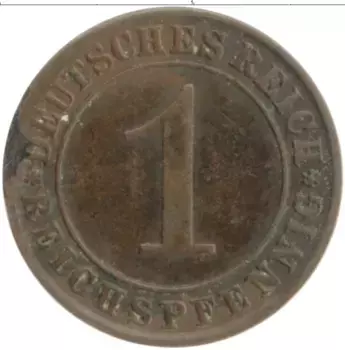 Монета пфенниг Веймарской республики 1930 года Бронза A