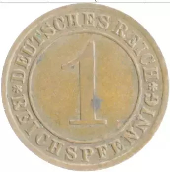 Монета пфенниг Веймарской республики 1930 года Бронза F