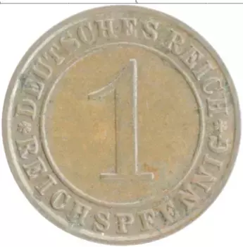 Монета пфенниг Веймарской республики 1930 года Бронза D