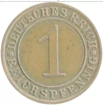 Монета пфенниг Веймарской республики 1930 года Бронза A