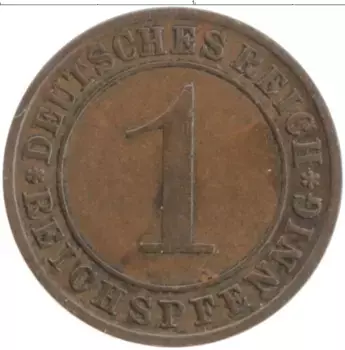 Монета пфенниг Веймарской республики 1931 года Бронза A