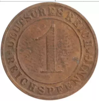 Монета пфенниг Веймарской республики 1931 года Бронза A