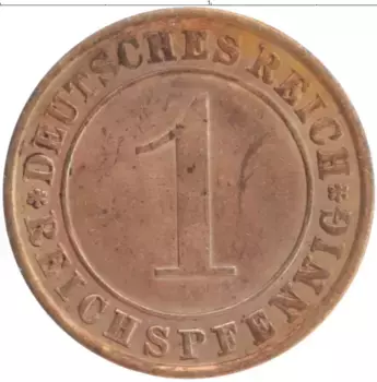 Монета пфенниг Веймарской республики 1931 года Бронза A