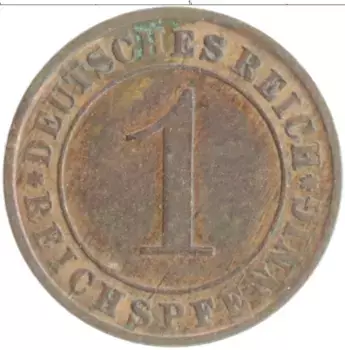 Монета пфенниг Веймарской республики 1931 года Бронза А