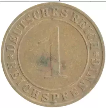 Монета пфенниг Веймарской республики 1931 года Бронза D