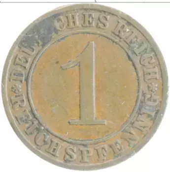 Монета пфенниг Веймарской республики 1931 года Бронза А