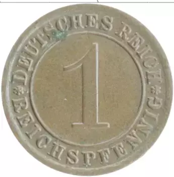 Монета пфенниг Веймарской республики 1931 года Бронза E