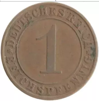 Монета пфенниг Веймарской республики 1935 года Бронза А