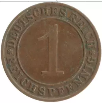 Монета пфенниг Веймарской республики 1935 года Бронза A