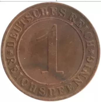 Монета пфенниг Веймарской республики 1935 года Бронза F