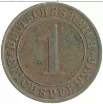 Монета пфенниг Веймарской республики 1935 года Бронза F