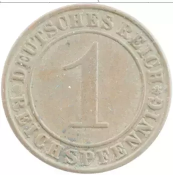 Монета пфенниг Веймарской республики 1935 года Бронза A