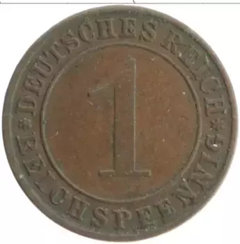 Монета пфенниг Веймарской республики 1936 года Бронза A