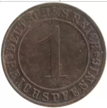 Монета пфенниг Веймарской республики 1936 года Бронза D