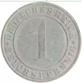 Монета пфенниг Веймарской республики 1936 года Бронза A