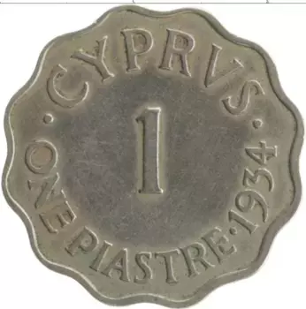Монета пиастр Кипра 1934 года Медно-никель Георг V