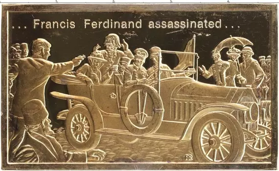 Монета плакета Америки Латунь Убийство эрцгерцога Франца Фердинанда 1914 г