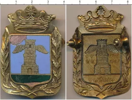 Монета Полицейский знак Италии Латунь Герб города (знак деформарован)