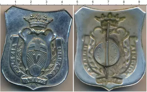 Монета Полицейский знак Италии Сталь Варацце