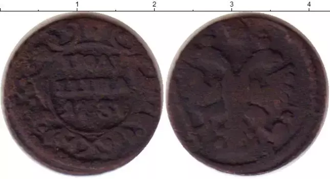 Монета полушка Анны Иоанновны 1731 года Медь
