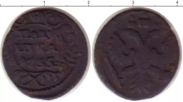 Монета полушка Анны Иоанновны 1735 года Медь