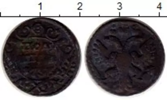 Монета полушка Анны Иоановны 1736 года Медь