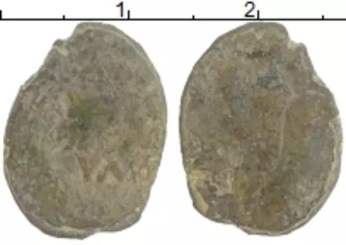 Монета пуло 1415 - 1462 Василия II Тёмного Серебро Пуло Московское