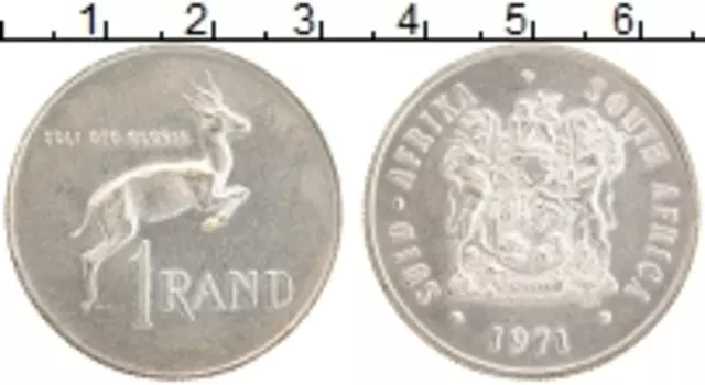 Монета ранд Южно Африканской Республики 1971 года Медно-никель