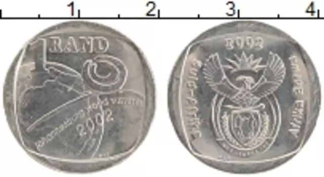 Монета ранд Южно Африканской Республики 2002 года Медно-никель Международный саммит в Йоханесбурге